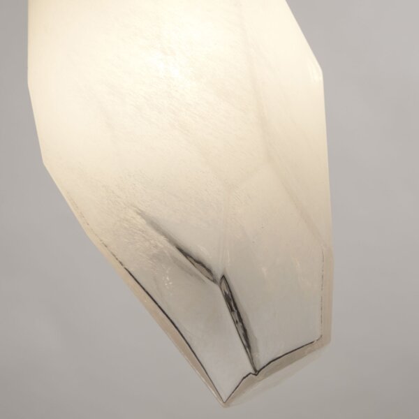 Lange Pendelleuchte Glas Metall 78 cm in Messing Weiß