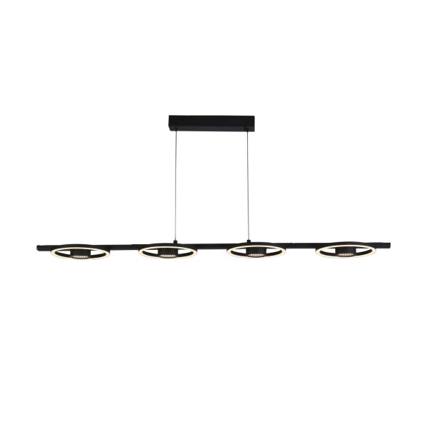 Stilvolle LED Hängeleuchte Metall Schwarz 3000 K Ringe