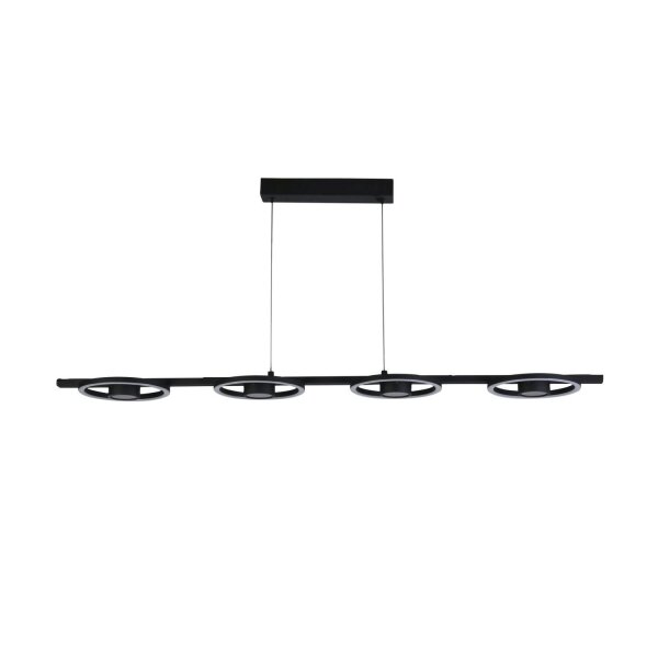 Stilvolle LED Hängeleuchte Metall Schwarz 3000 K Ringe