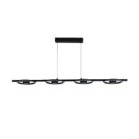 Stilvolle LED Hängeleuchte Metall Schwarz 3000 K Ringe