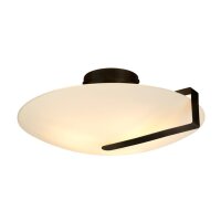 Deckenlampe Glas Metall E27 Ø40,5 cm rund Schwarz...