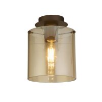 Deckenleuchte Glas Metall in Mokka Bernstein L:22 cm