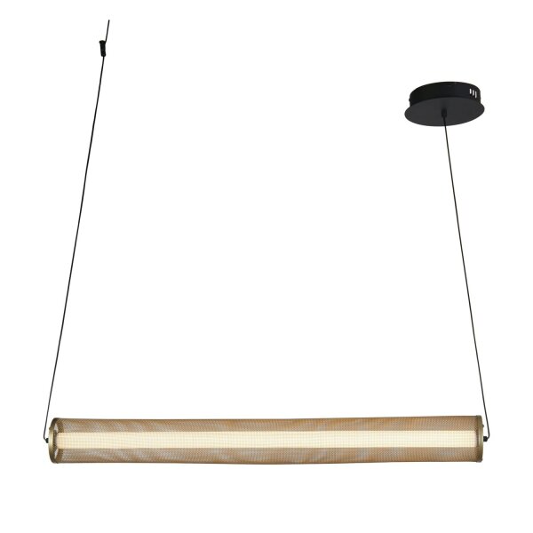 LED Pendelleuchte in Gold Schwarz Metall 26 W 92 cm