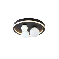 LED Deckenleuchte Schwarz Weiß Metall Glaskugeln...