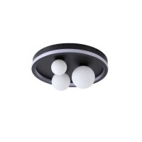 LED Deckenleuchte Schwarz Weiß Metall Glaskugeln...