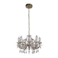 Kronleuchter Außen Metall Glas IP65 8-flammig L:60 cm