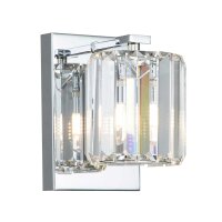 Badleuchte LED G9 Kristall IP44 in Chrom B: 12 cm klein