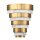 LED Wandleuchte H: 35,7 cm in Messing Antik Alabaster Optik