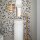 LED Wandleuchte H: 35,7 cm in Messing Antik Alabaster Optik