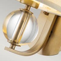 Wandlampe mit LED G9 in Messing Creme Stoffschirm