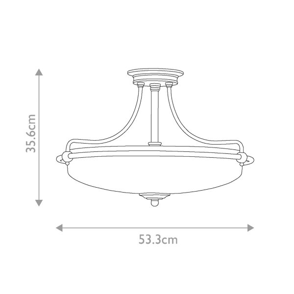 Deckenlampe Metall Glas D: 52,8 cm E27 4-flammig rund
