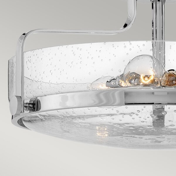Deckenleuchte Metall Glas E27 rund Ø 45,6 cm 3x E27