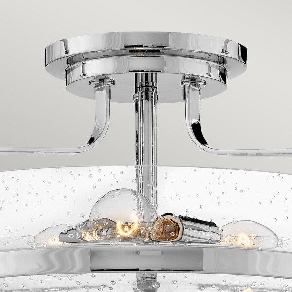 Deckenleuchte Metall Glas E27 rund Ø 45,6 cm 3x E27