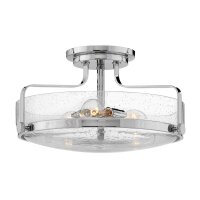Deckenleuchte Metall Glas E27 rund &Oslash; 45,6 cm 3x E27