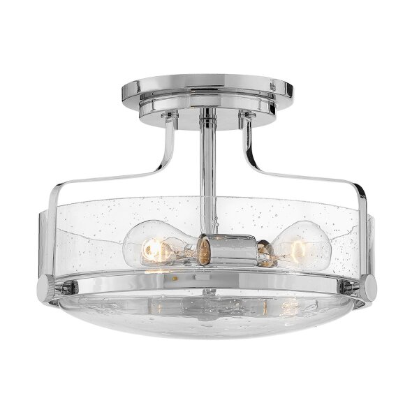 Deckenlampe Metall Glas D: 36,6 cm Chrom 3x E27 Jugendstil