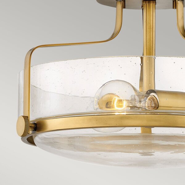 Deckenleuchte rund D: 36,6 cm Metall Regenglas 3x E27