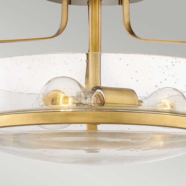 Deckenleuchte rund D: 36,6 cm Metall Regenglas 3x E27