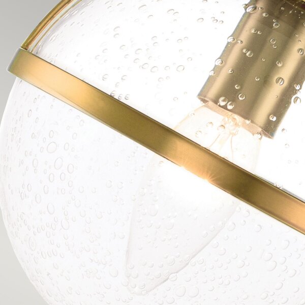 Badlampe Spiegel Metall Glas B: 38,1 cm IP44 in Messing Antik