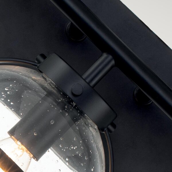 Badezimmerlampe Schwarz Metall Glas 60,6 cm breit IP44 Wand
