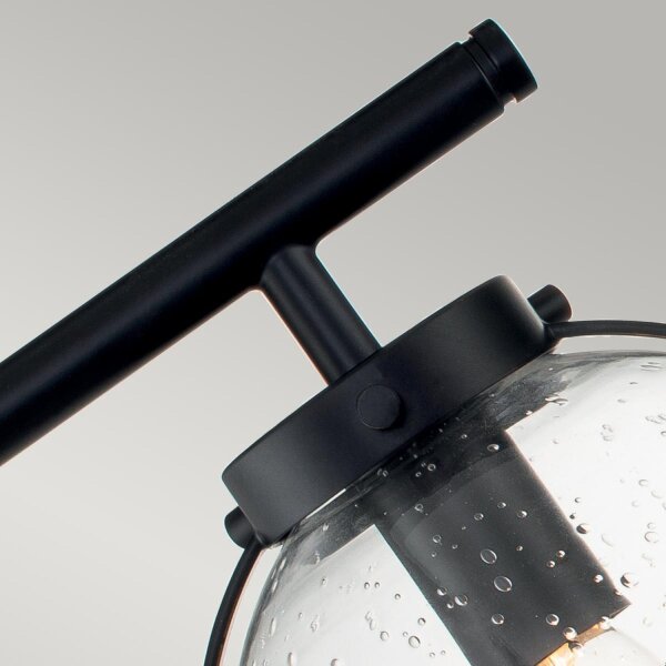 Badezimmerlampe Schwarz Metall Glas 60,6 cm breit IP44 Wand