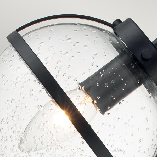 Badezimmerlampe Schwarz Metall Glas 60,6 cm breit IP44 Wand