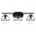 Badezimmerlampe Schwarz Metall Glas 60,6 cm breit IP44 Wand