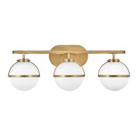 Badlampe Glas Metall E14 IP44 B: 60,6 cm Messing Antik...