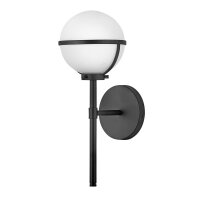 Wandlampe Bad H: 40,3 cm IP44 Schwarz Wei&szlig; Metall Glas