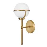Badleuchte Wand Metall Glas IP44 H: 40,3 cm Kugel Schirm