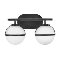 Wandleuchte Bad Metall Glas IP44 38,1 cm breit Schwarz...