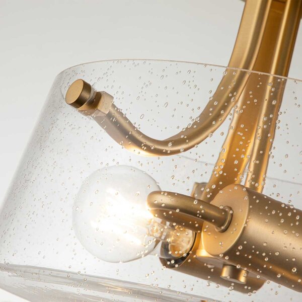 Deckenlampe Glas Schirm Ø 31,3 cm in Messing gebürstet
