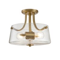 Deckenlampe Glas Schirm &Oslash; 31,3 cm in Messing geb&uuml;rstet