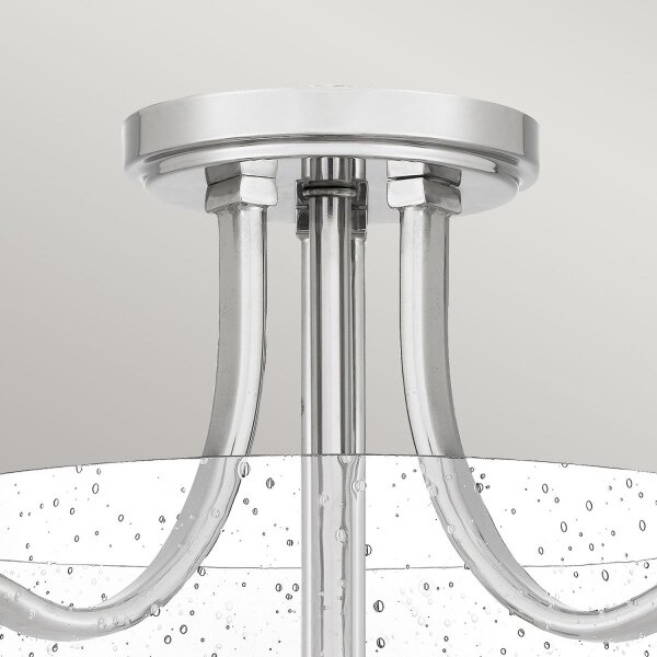 Deckenlampe Jugendstil rund Ø 31,3 cm Nickel Metall Regenglas