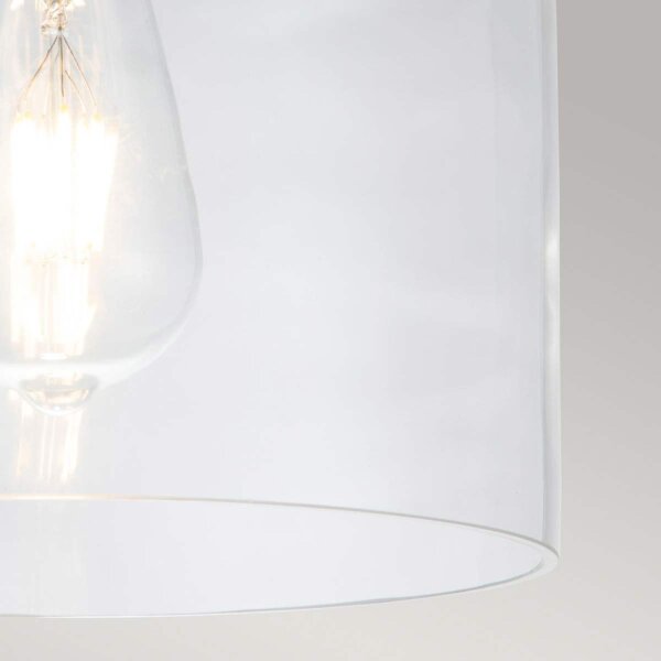 Deckenlampe klein Metall Glas Ø 22,9 cm in Messing brüniert