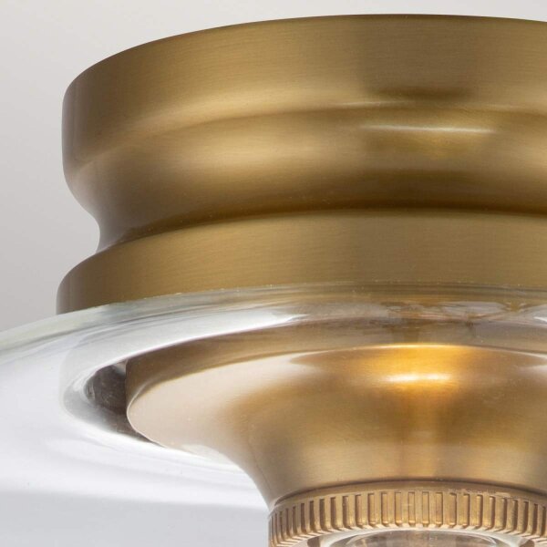 Deckenlampe klein Metall Glas Ø 22,9 cm in Messing brüniert