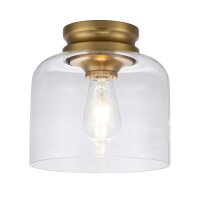 Deckenlampe klein Metall Glas Ø 22,9 cm in Messing...