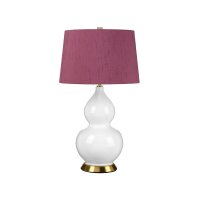 Tischleuchte Weiß Violett 64 cm hoch E27 Keramik...