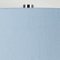 Tischleuchte Keramik Stoff E27 64 cm hoch Weiß Blau