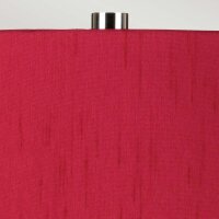 Nachttischlampe Stoff Keramik 64 cm hoch Rot Weiß