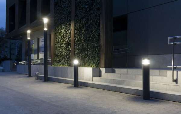 LED Pollerleuchte Aluminium in Dunkelgrau IP65 98 cm