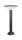 Schwarze Wegeleuchte E27 IP65 63 cm hoch blendarm