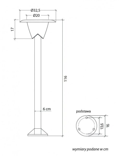 Blendarme Wegeleuchte Außen Schwarz Weiß IP65 116 cm