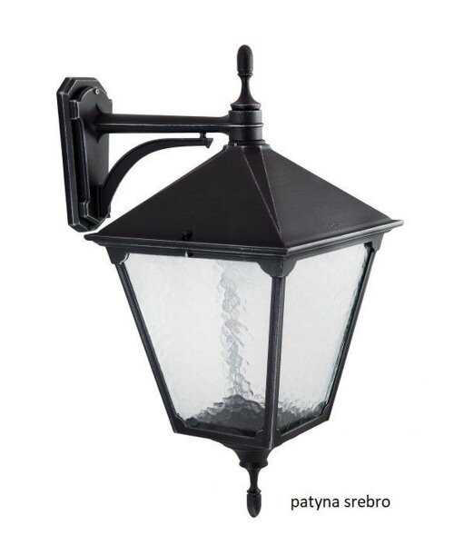 Außenwandlampe Aluminium Glas H:72 cm IP43 E27 Laterne
