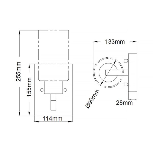 Wandleuchte Glas Metall 25,5 cm hoch in Grau Antik Silber