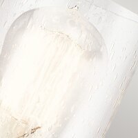 Wandleuchte Glas Metall 25,5 cm hoch in Grau Antik Silber