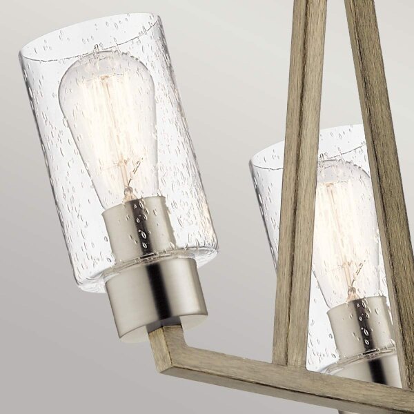 Kronleuchter Glas Schirm 55,8 cm breit 3-flammig E27 elegant