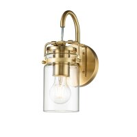 Wandleuchte Metall Glas H: 29,2 cm in Messing...