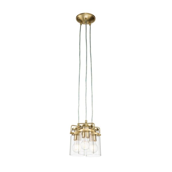Hängeleuchte Metall Glas B: 21,6 cm H: max. 287 cm 3x E27