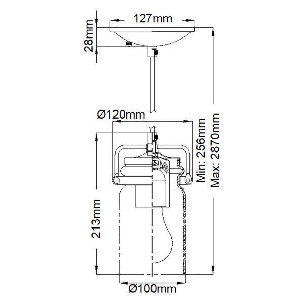 Pendelleuchte Metall Glas B: 12 cm H: max. 287 cm ARCO