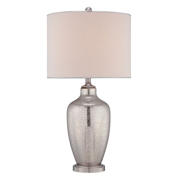 Tischleuchte SASAR Creme Silber H:75cm Ø38cm Lampe